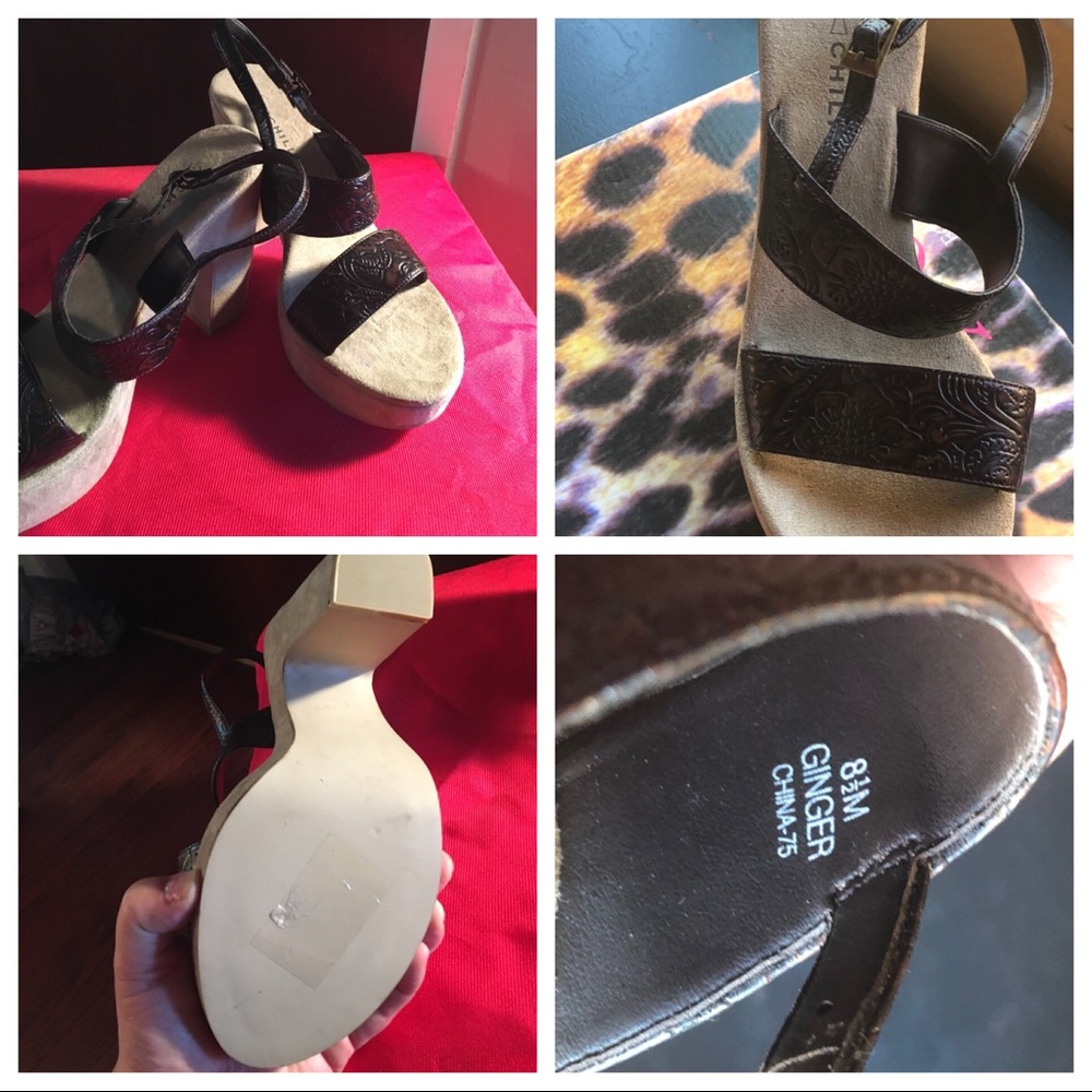 Brown chunky heels size 8.5